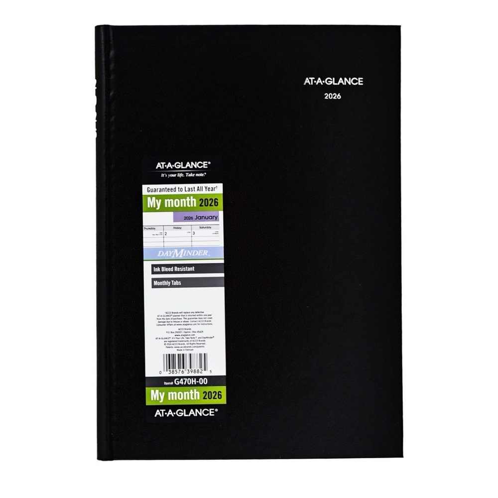 2026 At-A-Glance DayMinder G470H Monthly Planner, Hardcover, 8 x 11-3/4"